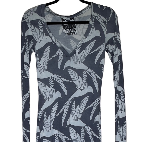 Young Fabulous & Broke Hummingbird Print Size XS Black & White Dress - Picture 2 of 9